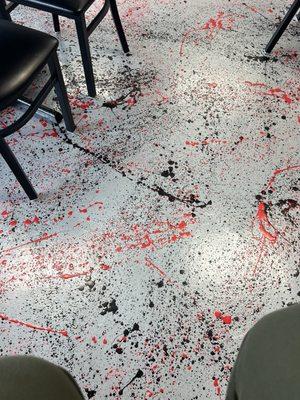 Splatter paint floor