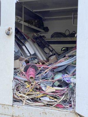 If your electrician pulls up to do the job and his truck looks like this, be very concerned!