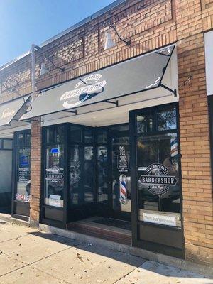 Front entrance of the barbershop