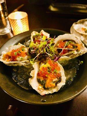 Japanese oysters with uni