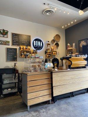 Coffee counter inside the brewery