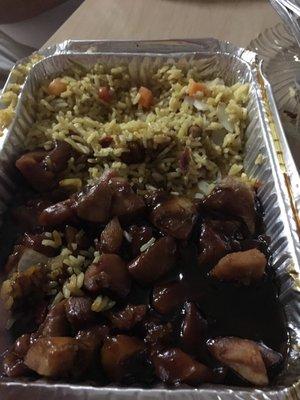 Too salty Bourbon chicken!