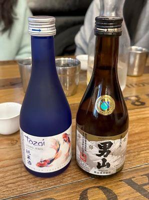 Sake: Tozai ($20) and Otokoyama ($48)