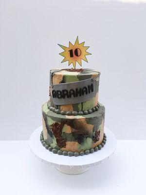 Camouflage Buttercream cake