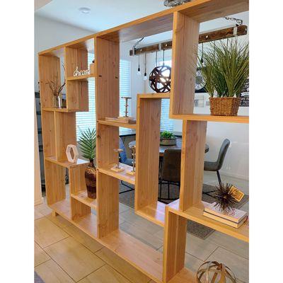 Modern Room Divider          A great choice to help break up large rooms. A functional piece that adds a warm aesthetic to any space!