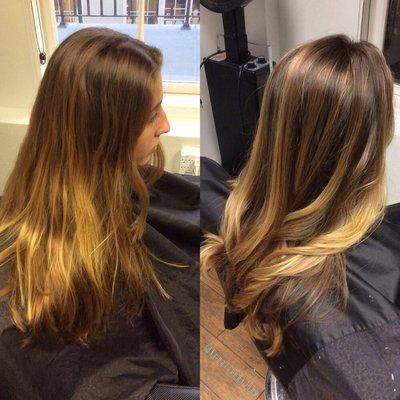 Balayage & haircut by master stylist Tina montes