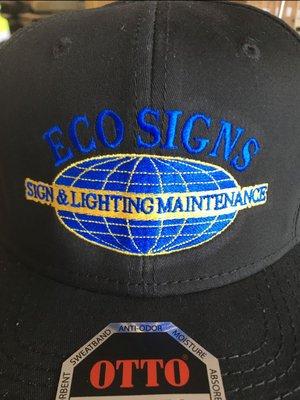 ECO SIGNS cap logo on black hat