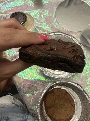 This burnt tiny brownie was the "brownie Sunday "