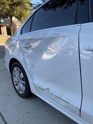 Beginning damage on car