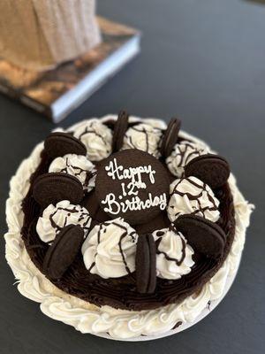 Custom order cake: top is a brownie w/moms cookie dough ice cream ~