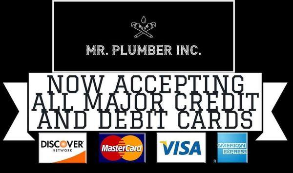 Now accepting all major credit cards!