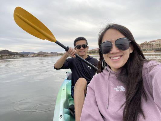 Enjoying the calm waters of lake Las Vegas