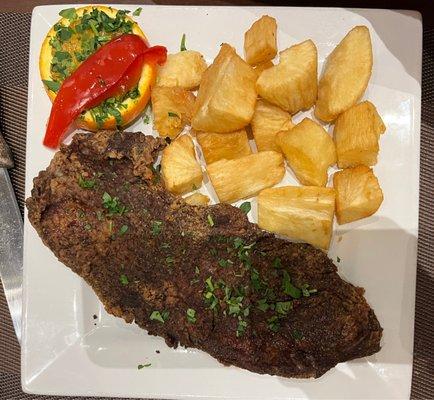 Breaded steak was tender and delicious!