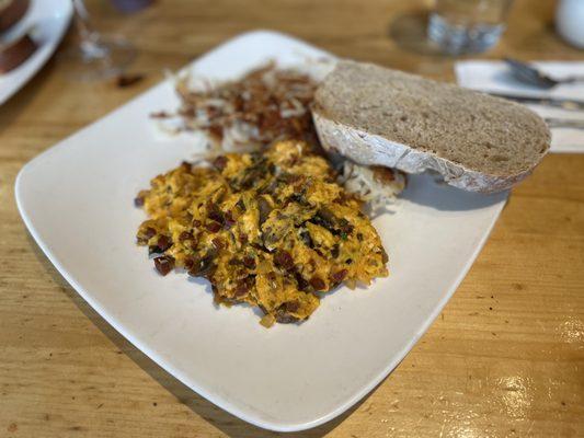 Spanish Chorizo Scramble with toast