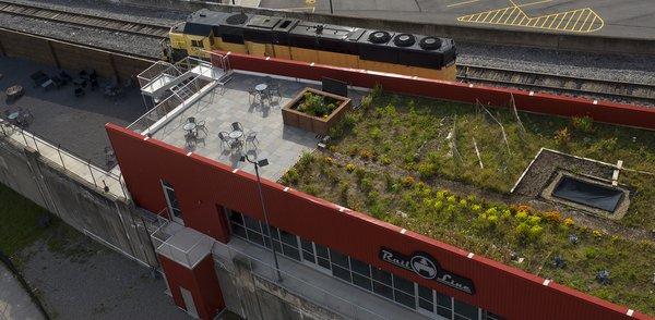 Rooftop patio and garden at Rail Line, Armory Square, Downtown Syracuse