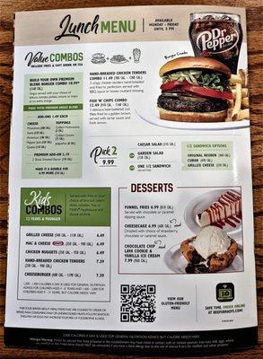 This is the twelfth page (and back cover) of the menu.  Photo taken August 24, 2022.