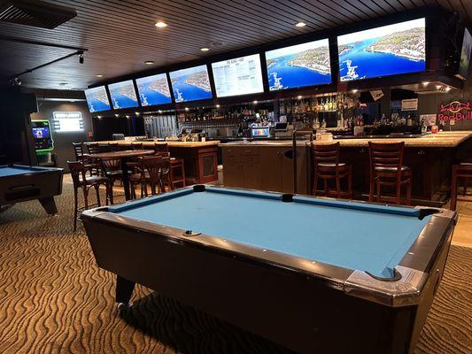 2 pool tables located in bar 1