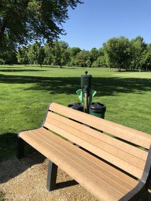 Benches and cleaning station