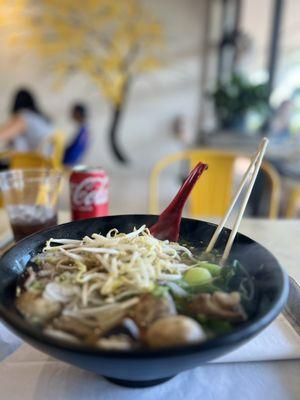 Beef pho with extra veggies