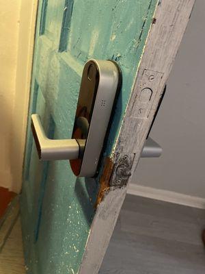 Door only locks from the code no deadbolt