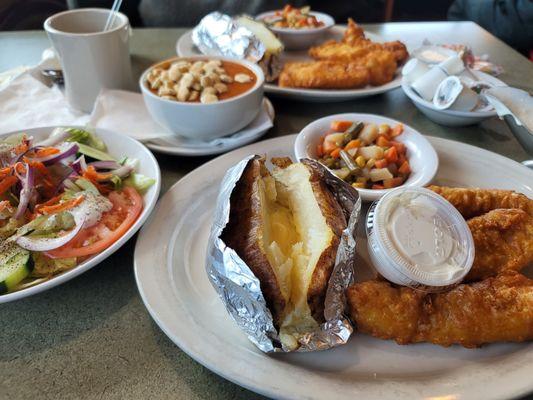 Fish and baked potato