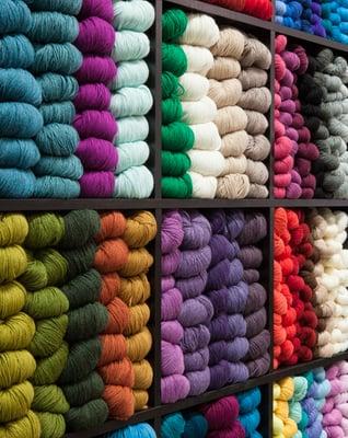 Huge selection of artisan yarns and local yarns.