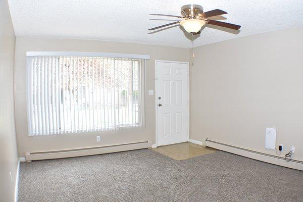 Living room with new carpet!