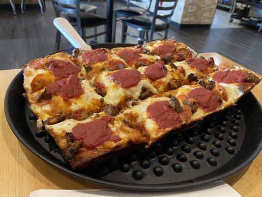 Large Meatball and pepperoni pizza