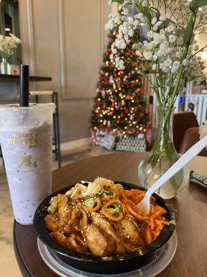 Taro Smoothie & Bowl Chicken Bulgogi