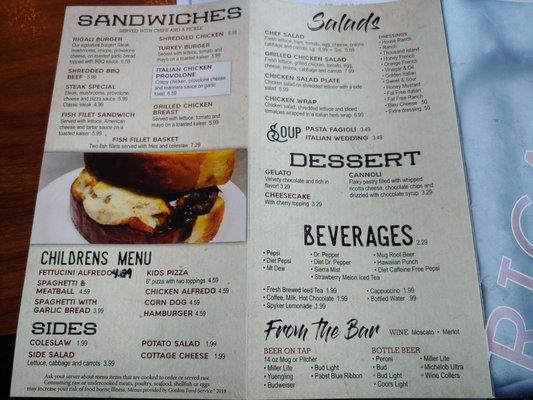 Menu back