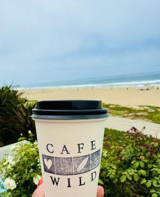 La Colombe Fresh brewed Coffee in the wild (manhattan beach strand)