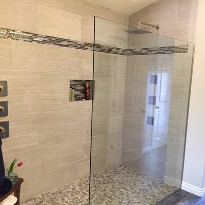 Love love love. Walk in shower with led lighting added!