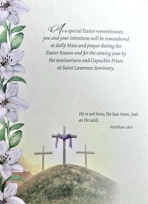 Beautiful Easter Card from my Aunt and Uncle in Georgia. Grateful for prayers! 03/31/24