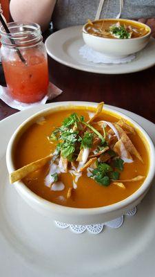 My favorite tortilla soup and some really refreshing watermelon lemonade!