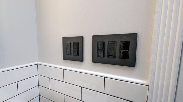 Black electrical switches