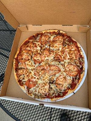 Larger 18" supreme pizza