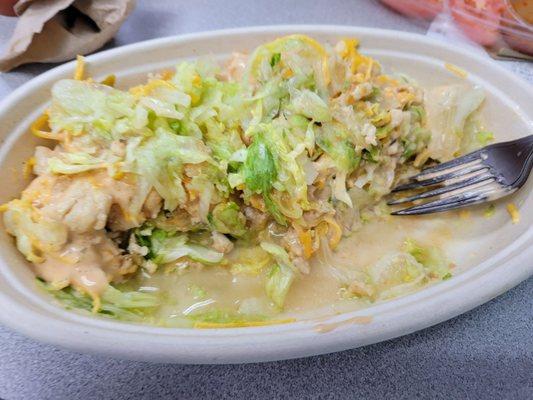 Worst taco salad ever, the lettuce completely soggy with water