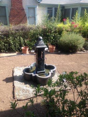 Our fountain from Armstrong Garden Center installed by Fernie's.