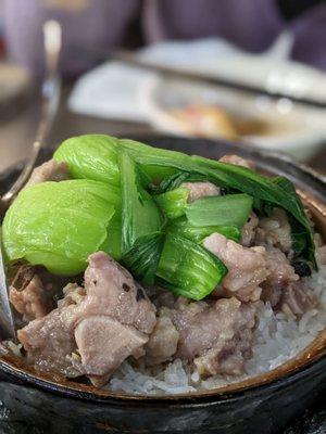 Sparerib claypot on ricd