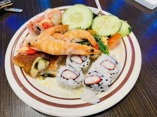 Sushi, Shrimps, fish