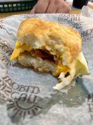 Mary B - bacon, egg and cheese biscuit