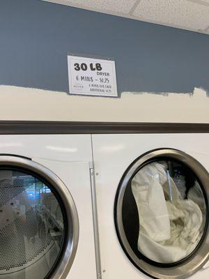 30# dryer pricing