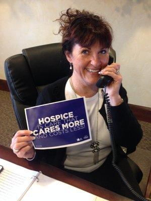 Cindy Lee calling congress to advocate for hospice care.