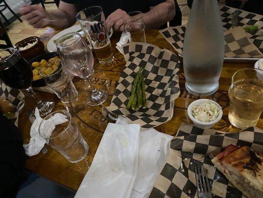 The spread-- roast beef (The Roaster, The North Shore and roast beef platter) and a Cuban sandwich. Tater tots and asparagus as sides.