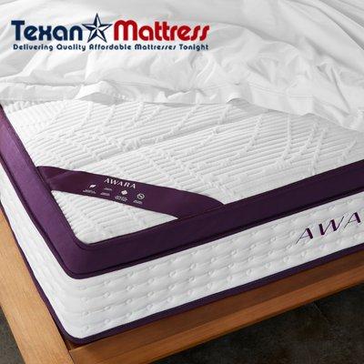 Awara all natural luxury mattresses are in stock and on display now at Texan Mattress