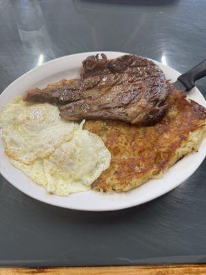 Steak and eggs