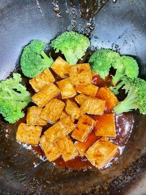 General Tso's tofu (bean cured)