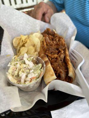 Pulled pork spin with coleslaw