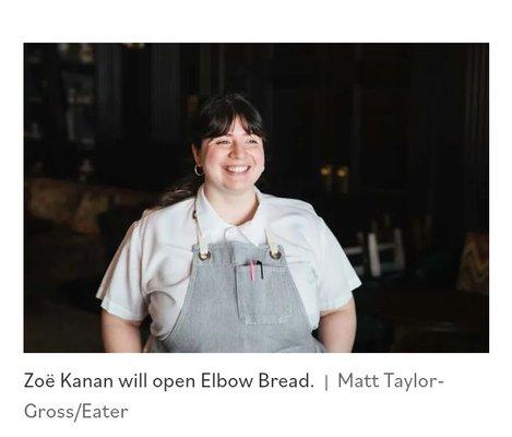 Zoë Kanan will open Elbow Bread. Matt Taylor-Gross/Eater