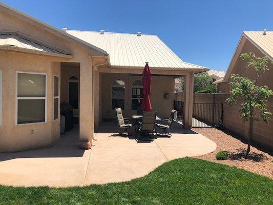 Extended patio and dog run that Hilltop created